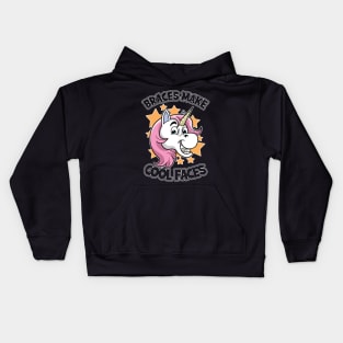 Unicorn Braces Make Cool Faces Kids Hoodie